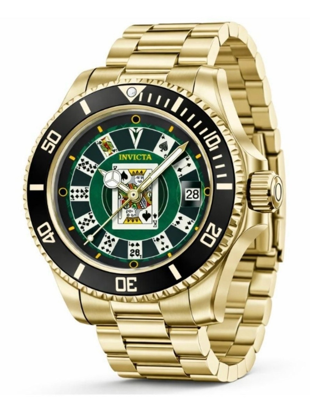 Invicta Pro Diver House of Cards Men's Watch - 40mm. Gold NEW